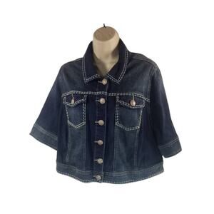 Lane Bryant Women Blue Denim Jacket Size 14